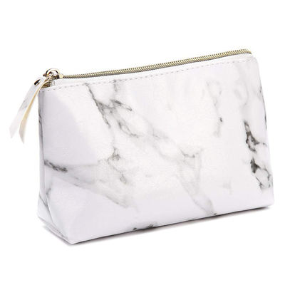 De marmeren Pu-van de de Borstelorganisator van de Reismake-up Ritssluiting van Pouch With Gold